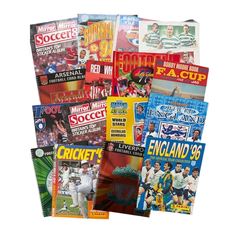 5018 - COLLECTION OF FOOTBALL STICKER ALBUMS, SUPERPLAYERS 98 (EMPTY), SOCCER 88 SUNDAY MIRROR (75% COMPLET... 