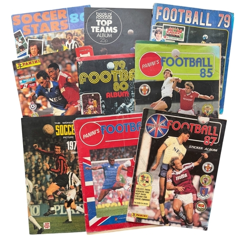 5022 - COLLECTION OF FOOTBALL STICKER ALBUMS, SOCCER STARS 80 (10% COMPLETE APPROX), BOOK OF FOOTBALL TOP T... 