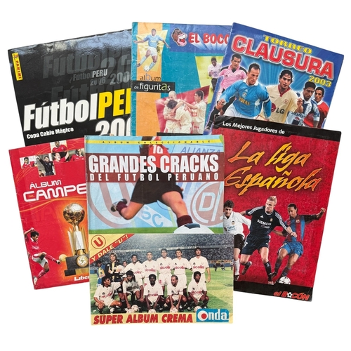 5027 - COLLECTION OF FOOTBALL STICKER ALBUMS, VARIOUS SOUTH AMERICAN EXAMPLES, ALL ITEMS APPEAR COMPLETE. U... 