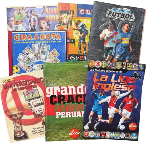5028 - COLLECTION OF FOOTBALL STICKER ALBUMS, VARIOUS SOUTH AMERICAN EXAMPLES, ALL ITEMS APPEAR COMPLETE. U... 