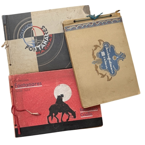 5036 - COLLECTION OF VINTAGE STICKER & TRADE CARD ALBUMS, COLLECION FONTANARES MAXIMAS, 3 ALBUMS, ALL COMPL... 