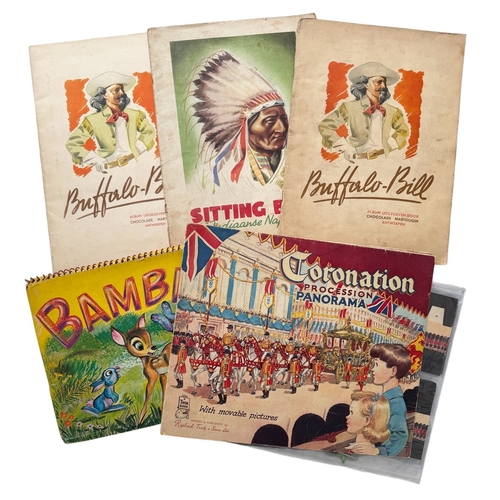 5038 - COLLECTION OF VINTAGE BOOKS/ ALBUMS, BUFFALO BILL CHOCOLATE ALBUM (COMPLETE) x2, SITTING BULL CHOCOL... 