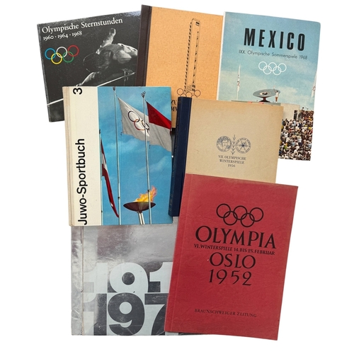 5046 - COLLECTION OF OLYMPICS ALBUMS & BOOKS, 1952, 1968, 1956, 1972, ALL ALBUMS APPEAR COMPLETE.
