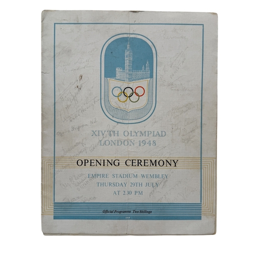 5048 - 1948 LONDON OLYMPICS SIGNED PROGRAMME, PROGRAMME FOR THE OPENING CEREMONY, COVER IS LOOSE BUT SIGNED... 