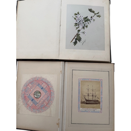 5049 - EARLY 1900s ALBUMS, FILLED WITH BOTH NEWSPAPER SUPPLEMENTS AND DRAWINGS, ACROSS 2 VINTAGE ALBUMS, SE... 