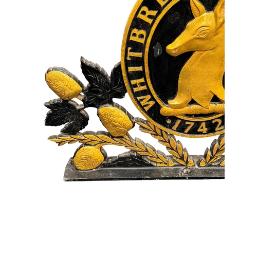 5052 - WHITBREAD & COMPANY ORIGINAL BREWERY SIGN, GOLD & BLACK, 84x60cm, COLLECTION ONLY!