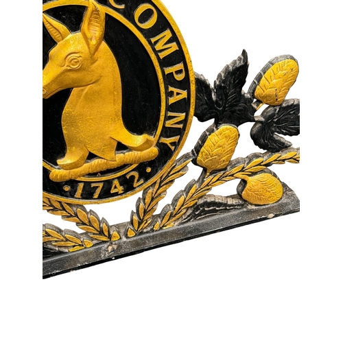 5052 - WHITBREAD & COMPANY ORIGINAL BREWERY SIGN, GOLD & BLACK, 84x60cm, COLLECTION ONLY!
