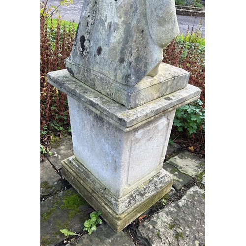 64 - A MONUMENTAL ITALIAN LIMESTONE STATUE OF APOLLO, mounted on pedestal
8ft in height.

**Collection of... 