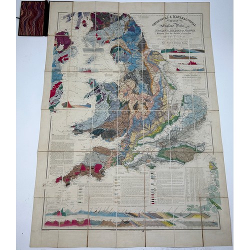 116 - J A Knipe Geological and Mineralogical Map of England and Wales, with parts of Scotland, Ireland, 18... 
