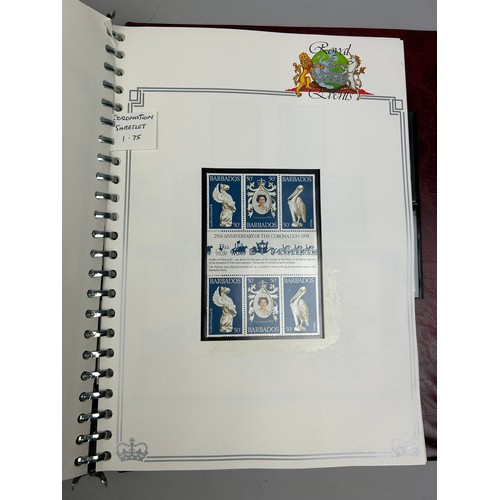 155 - A COLLECTION OF FIVE ALBUMS OF CORONATION STAMPS TO INCLUDE: 

1986 Royal Wedding
Prince of Wales an... 