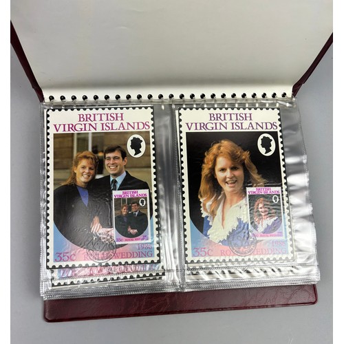 155 - A COLLECTION OF FIVE ALBUMS OF CORONATION STAMPS TO INCLUDE: 

1986 Royal Wedding
Prince of Wales an... 