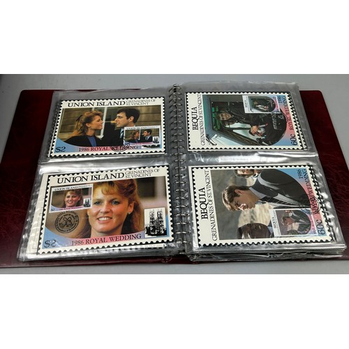 155 - A COLLECTION OF FIVE ALBUMS OF CORONATION STAMPS TO INCLUDE: 

1986 Royal Wedding
Prince of Wales an... 