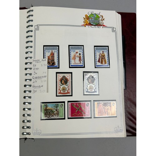 155 - A COLLECTION OF FIVE ALBUMS OF CORONATION STAMPS TO INCLUDE: 

1986 Royal Wedding
Prince of Wales an... 