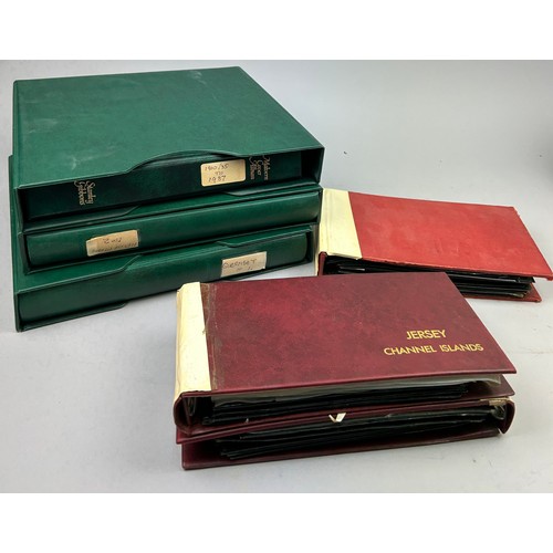 160 - A COLLECTION OF FIVE ALBUMS AND THREE BOXES OF STAMPS, to include Guernsey, Bermuda coronation, rail... 