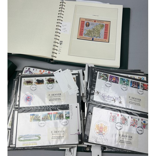 160 - A COLLECTION OF FIVE ALBUMS AND THREE BOXES OF STAMPS, to include Guernsey, Bermuda coronation, rail... 