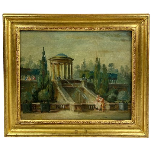 52 - 19TH CENTURY CONTINENTAL SCHOOL, 'Figures in the Gardens of Trivoli, Italy', oil on canvas

39cm x 3... 