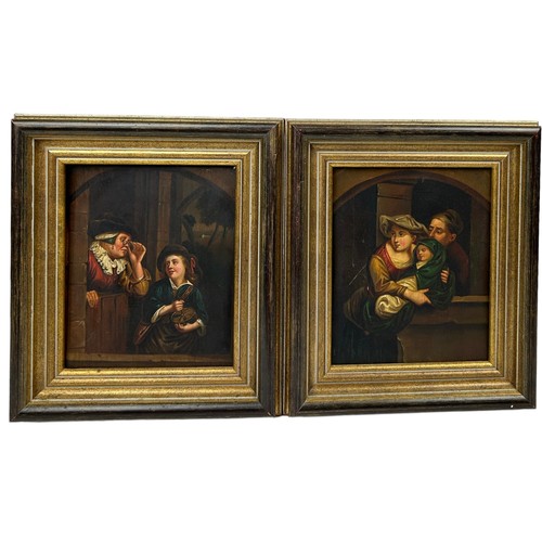 59 - A PAIR OF 20TH CENTURY OIL ON COPPER DOMESTIC STUDIES (2)

19cm x 15cm