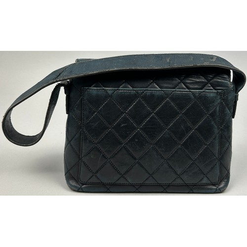 134 - A CHANEL NAVY BLUE LEATHER QUILTED HANDBAG, with certificate of authenticity serial 10218184 and rel... 