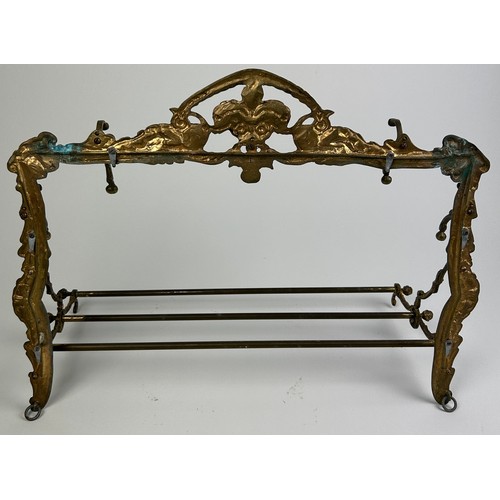 196 - A GILT BRASS HAT STAND