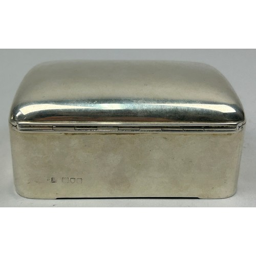 159 - A SILVER MOUNTED WOODEN BOX, with various marks. 

Weight: 460gms