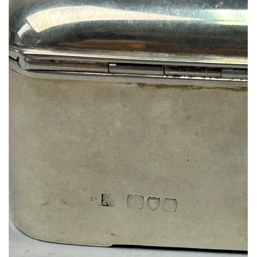 159 - A SILVER MOUNTED WOODEN BOX, with various marks. 

Weight: 460gms