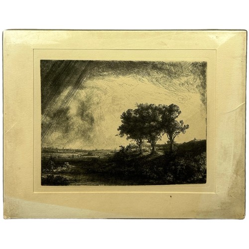 84 - AFTER REMBRANDT (1606-1669) 'THE THREE TREES' 1643, later impression.

22cm x 17cm 

Mounted in slee... 