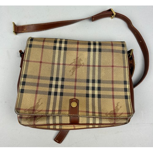 127 - A LOUIS VUITTON CROSSBODY BAG AND A BURBERRY HANDBAG

36cm x 25cm x 14cm 

25cm x 22cm x 8cm