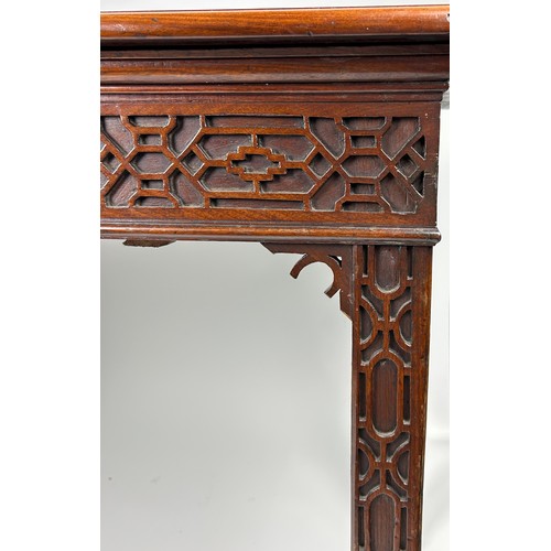 100 - A GEORGE III SERVING TABLE CIRCA 1780 IN MANNER OF THOMAS CHIPPENDALE, Chinese gothic design with la... 