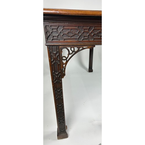 100 - A GEORGE III SERVING TABLE CIRCA 1780 IN MANNER OF THOMAS CHIPPENDALE, Chinese gothic design with la... 