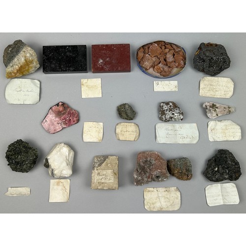 3 - A RARE CABINET COLLECTION OF MINERALS CIRCA 1810-1860, including minerals probably collected by Wilh... 