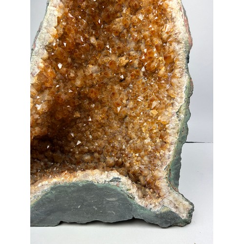 4 - A LARGE CITRINE AMETHYST GEODE 'CATHEDRAL'

59cm x 57cm