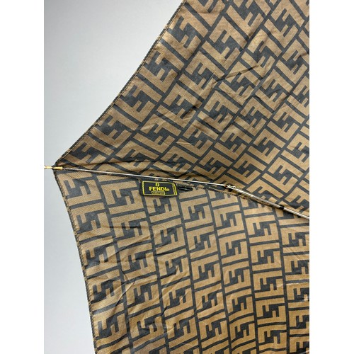 144 - A FENDI BROWN MONOGRAM UMBRELLA