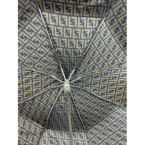 144 - A FENDI BROWN MONOGRAM UMBRELLA