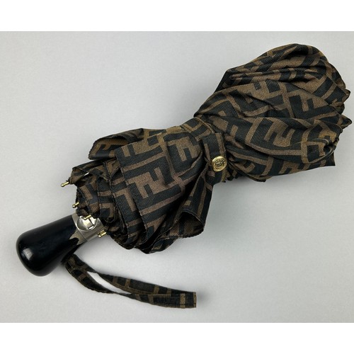 144 - A FENDI BROWN MONOGRAM UMBRELLA