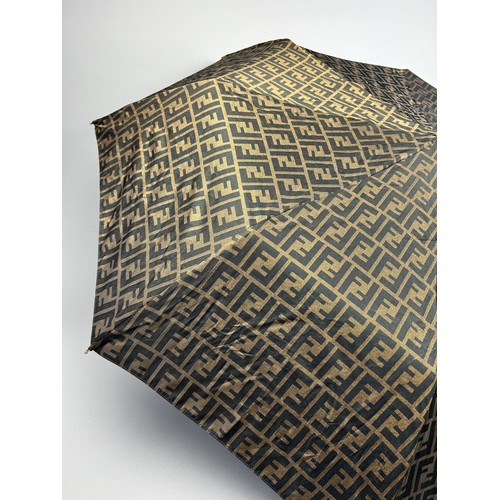 144 - A FENDI BROWN MONOGRAM UMBRELLA