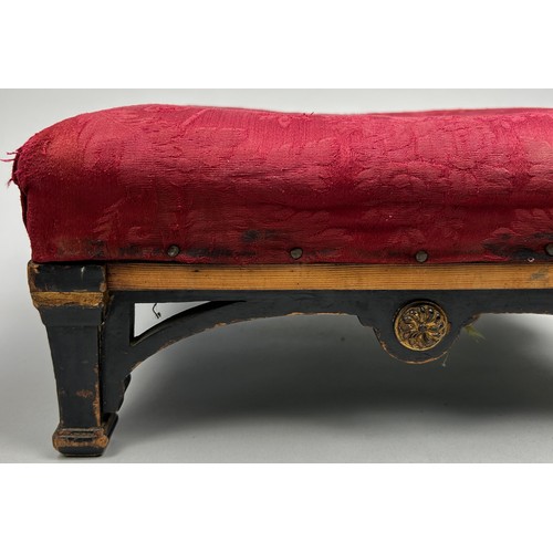 194 - AN EDWARDIAN ROTATING BROWN LEATHER PIANO STOOL ON TURNED LEGS AND STRETCHERS, along with a Victoria... 