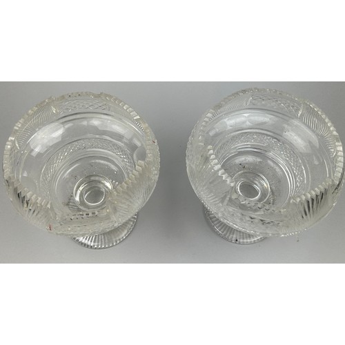 183 - A NEAR PAIR OF 19TH CENTURY IRISH CRYSTAL / CUT GLASS PEDESTAL BOWLS (2)