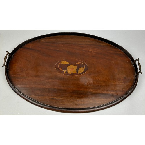 193 - TWO EDWARDIAN MARQUETRY INLAID TRAYS (2)