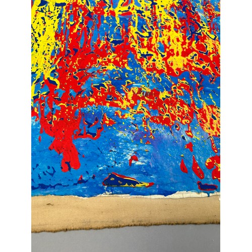 50 - IN THE MANNER OF GERHARD RICHTER (B.1932), Untitled abstract acrylic painting layered on canvas. 

6... 