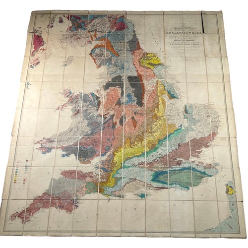 41A - AN 1865 GREENOUGH (GEORGE BELLAS) GEOLOGICAL MAP OF ENGLAND AND WALES

Hand coloured 3rd edition map...