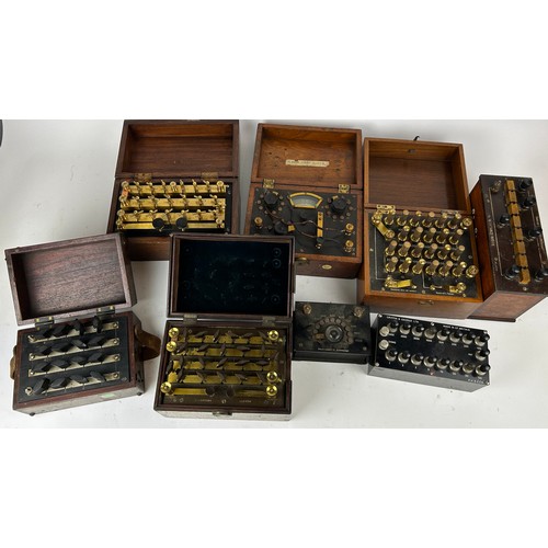 206 - EARLY SCIENTIFIC EQUIPMENT: To include variable resistance boxes in teak cases.

To include names fo... 