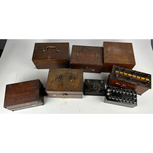 206 - EARLY SCIENTIFIC EQUIPMENT: To include variable resistance boxes in teak cases.

To include names fo... 