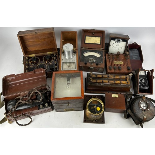 207 - EARLY SCIENTIFIC EQUIPMENT, to include resistance boxes.
Names to include Nalder Brothers, Weston an... 