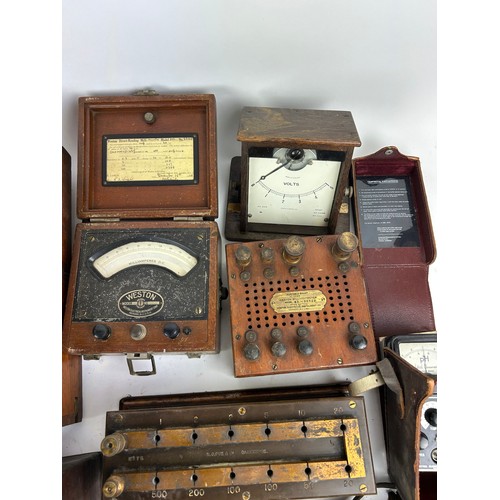 207 - EARLY SCIENTIFIC EQUIPMENT, to include resistance boxes.
Names to include Nalder Brothers, Weston an... 