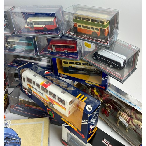 229 - A COLLECTION OF BOXED CORGI TOYS TO INCLUDE NUMEROUS CORGI OMNIBUSES,

**Please note this lot will b... 