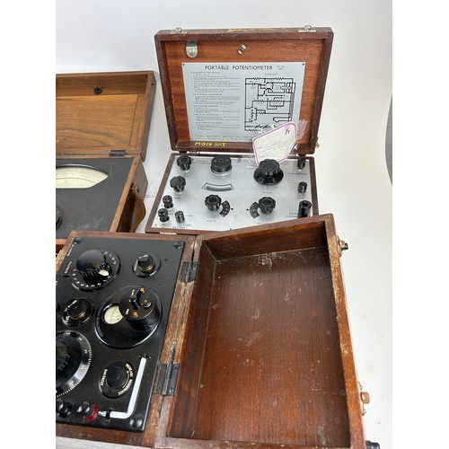 210 - EARLY SCIENTIFIC EQUIPMENT: to include wattmeters, voltmeters, resistance boxes. All in teak cases. ... 