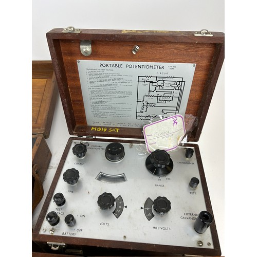 210 - EARLY SCIENTIFIC EQUIPMENT: to include wattmeters, voltmeters, resistance boxes. All in teak cases. ... 