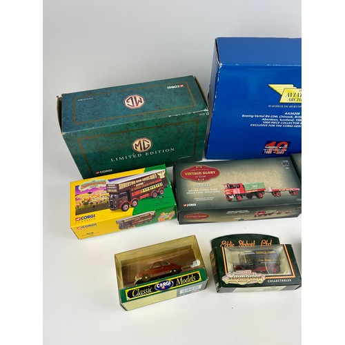 224 - A COLLECTION OF CORGI TOYS, to include Limited Edition Mg, Aviation Archive Chinook (G-Bisp), Vintag... 