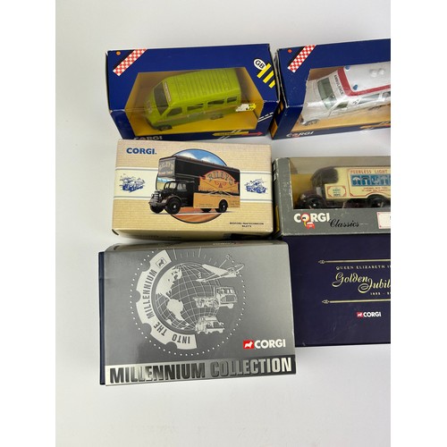 226 - A COLLECTION OF BOXED CORGI TOY MODELS to include Queen Elizabeth II Golden Jubilee bus and others (... 