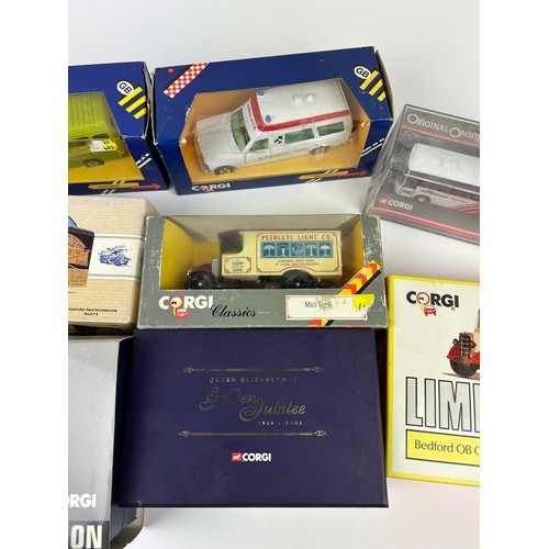 226 - A COLLECTION OF BOXED CORGI TOY MODELS to include Queen Elizabeth II Golden Jubilee bus and others (... 